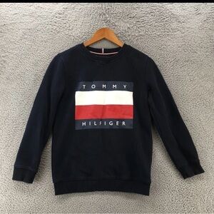Tommy Hilfiger Sweatshirt Mens Size Medium Box Logo Black
